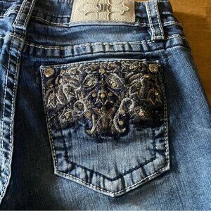 Miss Me Dark Blue Jeans with Embroidered Pocket